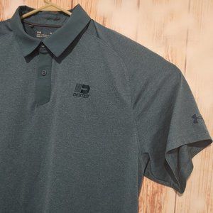 Mens Under Armour Golf Polo Blue Short Sleeve XL